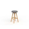 Luna Button Barstool Motion Felt Fabric