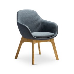Ava Chair with Wood Leg Base