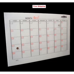 Monthly Planner Magnetic Glassboard White