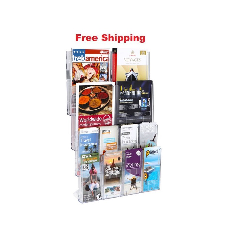 Lit Loc A4 x 4 + DLE x 8 Wall Mount Brochure Holder