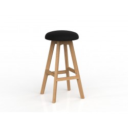 Luna Button Barstool Black PU