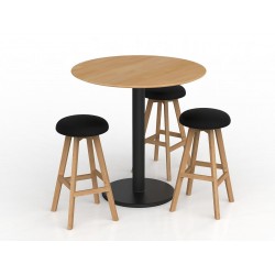 Luna Button Barstool Black PU