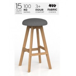 Luna Button Barstool Motion Felt Fabric