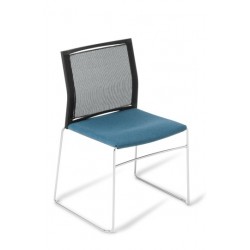 Web Mesh Chrome frame Chair With Seat Upholstered